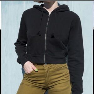 Brandy Melville Crystal Black Crop Hoodie